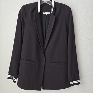 Willow & Clay Blazer Women's XS Preppy Black Business Cuffed Minimal Corpcore